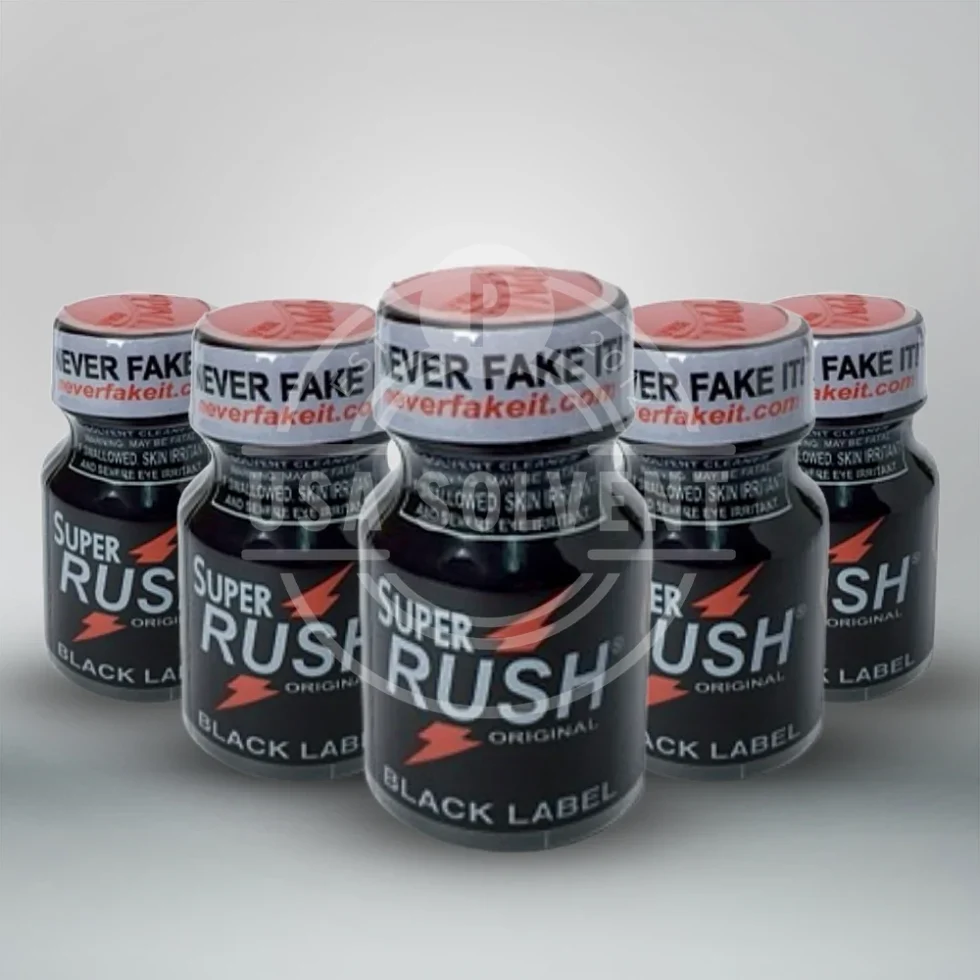 Super Rush Black Label 10ml (Bulk Pack) 1 usa solvent super rush black label 10ml pack poppers sale
